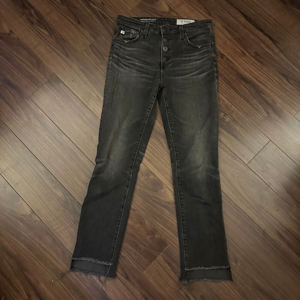 AG Isabelle button up high rise crop jeans black 27